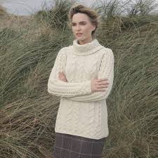 Jo sharp's luxury hand knitting yarns are made from natural fibers such as wool, silk and cotton, in a range of nature inspired shades. Supersoft Merino Cowl Neck Knit Aran Sweater Shamrockgift Com