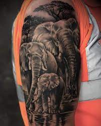 African Elephant Tattoo On Thigh Kata Kata Bijak Elephant Tattoos Elephant Thigh Tattoo Elephant Tattoos Men