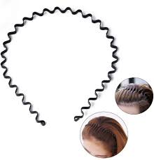 Topboutique Metal Hair Bands For Men Women S Headbands Unisex Black Wavy Spring Sports Headband For Men S Hair Band Hoop Clips Women Accessories Simple Elastic Non Slip Wide Headwear Bandeau Outdoors