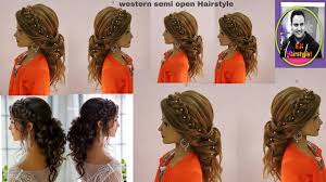 Latest western hairstyle advance international hairstyle step by step video by salim ansari. Latest Western Open Hairstyle With Braid Hair Tutorial Latest Open Western Hairstyle For Engagement Youtube