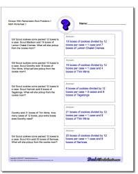 Girl Scout Cookie Division These Worksheets Are Primarily Division Word Problems That Intro Addition Word Problems Multiplication Word Problems Addition Words