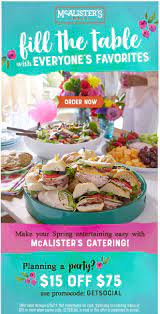 Planning A Graduation Party Family Gathering Mcalister S Deli Can Help You Out Offer Valid Through 6 26 19 Food Portions Mcalister S Deli Deli