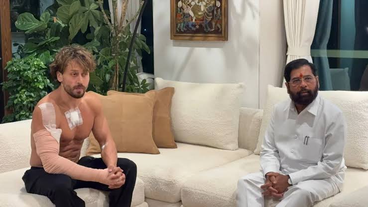 Tiger Shroff car firing First photos show injured actor with bandaged arm as Maharashtra Deputy CM Eknath Shinde meets him