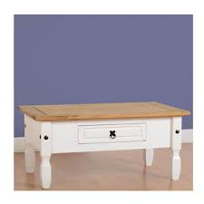 Each piece is crafted from solid and engineered wood with shapely, turned legs and a natural brown finish that highlights all the organic variations in the wood. Buy Corona Coffee Table In White Waxed Pine Furniture Lisnaskea