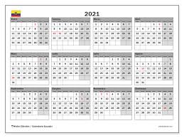 Sigue la página para estar al tanto de todo lo nuevo que se viene este 2021. Calendario Ecuador 2021 Para Imprimir Michel Zbinden Es