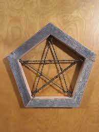 5 Point Star Wood Pentagon Frame With Barbed Wire 5 Pointed Etsy Barn Wood Frames Barn Wood Reclaimed Barn Wood