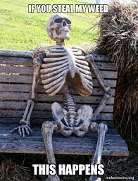 If You Steal My Weed This Happens Waiting Skeleton Make A Meme