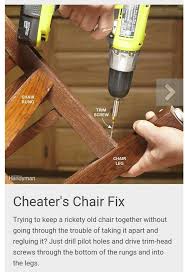 cheater s chair fix per the family handyman magazine home repair home repairs diy home improvement