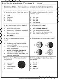This Assessment Covers Virginia S Sols 4 7 4 8 Topics Covered Include Earth Moon And Sun Relationships Rotation R Solar System Space Solar System Solar
