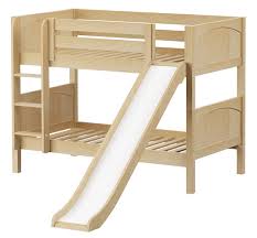 Metal loft bunk bed with slide and ladder, multifunctional design, with safety guard rails for kids teens adults/easy to assemble/no box spring required (white). Shop Totally Kids Most Fun Natural Low Bunk Bed With Slide