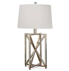 Leonardo Modern Silver Metal Geometric Table Lamp Geometric Table Lamp Eclectic Table Lamps Geometric Table