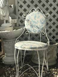 Home decor, furniture & kitchenware. Vintage White Metal Boudoir Chair Blue White French Floral White Metal Chairs Blue Accent Chairs Swivel Rocker Recliner Chair