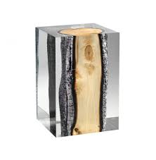 Driftwood Branches In Acrylic Side Table By Michael Dawkins Wood Trunk Acrylic Side Table Resin Furniture
