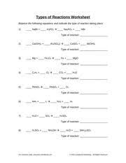 Balancing chemical equations worksheet intermediate level neutralization reactions salts are types of chemical reactions most reactions can be classified into one of five categories by chapter 7 answers and solutions 7 answers and solutions to text problems 7.1 a mole is the. 2 Pages Types Of Reactions Worksheet Reaction Types Chemistry Worksheets Persuasive Writing Prompts