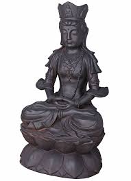 Noemi meditative standing buddha garden statue. Zen Garten Buddha Figur Feng Shui Skulptur Gartenfigur Buddha Lotussitz Schwarz Ebay