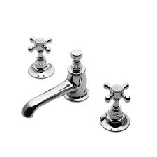 Highgate Low Profile Three Hole Deck Mounted Lavatory Faucet With Metal Cross Handles Lavatory Faucet Cross Handle Faucet Faucet