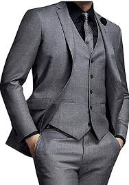 And get free suiting accessories. Classic 3 Pieces Gray Mens Suits Groom Wedding Party Tuxedos Formal Suits Gray 42 Chest 36 Waist At Grey Mens Suit Wedding Suits Men Wedding Suits Groomsmen