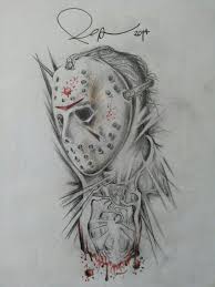 Jason Voorhees Friday 13 Venerdi 13 Drawing By Rossana Bonetto 2014 Jason Drawing Tattoo Designs Men Drawings
