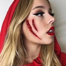 Just A Little Inspiration For Your Halloween Costume Halloween Costume Womenshalloween Red Riding Hood Makeup Creepy Halloween Makeup Halloween Makeup Easy
