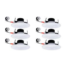 Utilitech 6 Pack Color Changing Integrated Led 5 In Or 6 In 65 Watt Equivalent White Round Dimmable Recessed Downlight Mqtl1116 L10 5k9027 Sportspyder