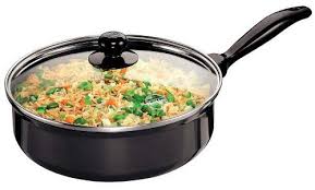 Futura Q92 Non Stick 9 5 Inch Saute Pan With Glass Lid 3 25 Liter Small Dining Area Pan Lidded
