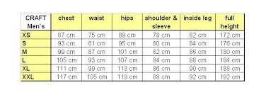 Craft Cycle Clothing Size Guide Crafting