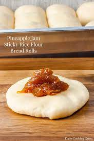 Pineapple Jam Sticky Rice Flour Bread Rolls Recipe Pineapple Dessert Recipes Pineapple Jam Sticky Rice
