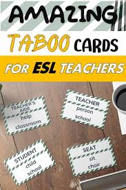 Esl Games Classroom Taboo A1 A2 Conversation Cards Esl Vocabulary Taboo Cards Conversation Cards Teaching Esl Students