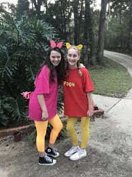 Maybe you would like to learn more about one of these? Piglet And Winnie The Pooh Costume Super Easy Diy Besties Halloween C Halloween Costume Outfits Matching Halloween Costumes Halloween Costumes For Teens Girls