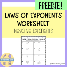 Laws Of Exponents Negative Exponents Worksheet Freebie In 2020 Negative Exponents Exponents Exponent Worksheets