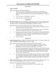 STEVENSON DESCENDANT REPORT