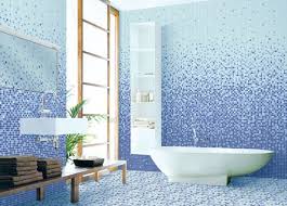 White And Blue Ceramic Tiled Wall Tile Shower And Tub Ideas Modern Blue Bathroom Decor Blue Bathroom Tile Blue Bathroom Walls