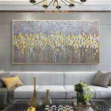 gold art abstract painting canvas wall