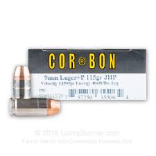 9mm P 115 Gr Jhp Corbon 20 Rounds