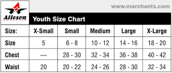 Alleson Athletic Size Chart Related Keywords Suggestions