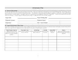 performance plan template 2 page word
