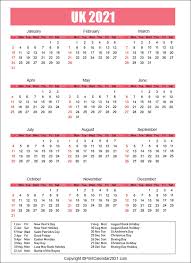 There are many daily holidays and special days, with one or more on every day of the year. Uk Holidays Calendar 2021