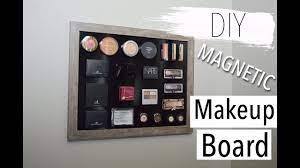 diy magnetic makeup board organizer