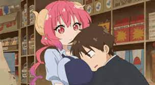 Boob hug anime