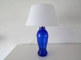 blue glass table lamp royal leerdam