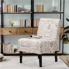 Find a great collection of fabric living room furniture at costco. Yaheetech Armless Accent Chair Letter Print Fabric Living Room Chairs Single Sofa