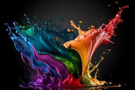 Abstract Multi Color Paint Explosion