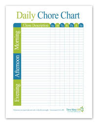 Free Printable Daily Chore Chart Daily Chore Charts