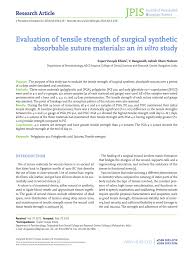 Tensile Strength N For Each Suture Material And Gauge At