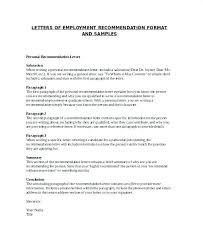 Sample Personal Letter Of Recommendation Format To A Friend Example