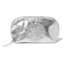 silver cosmetic pouch moroccan leather