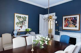 The royal blue color of the walls complement the dark colored dining set. Why You Shouldn T Give Up On Your Formal Dining Room Client Project Reveal Teaselwood Design