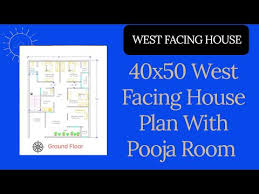 40x50 West Facing House Plan With Pooja