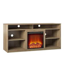 Ameriwood Home 65 In Mountain Bay Fireplace Tv Stand For Tvs In Natural