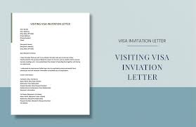 visiting visa invitation letter in word